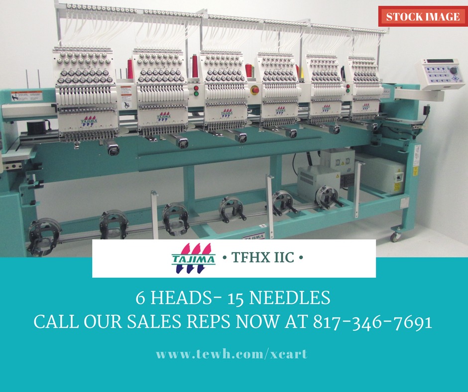 USED Tajima TFHX IIC1506 15 Needle 6 Head Commercial Embroidery